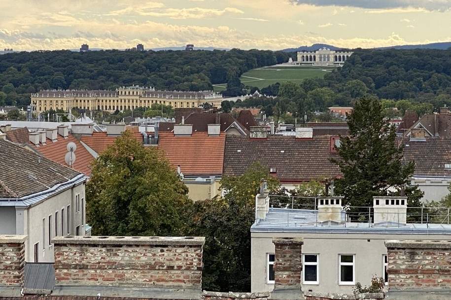 Schicke Dachmaisonette mit 2 großen Terrassen und traumhaftem Ausblick auf Schloss Schönbrunn!, Wohnung-miete, 1.537,12,€, 1140 Wien 14., Penzing