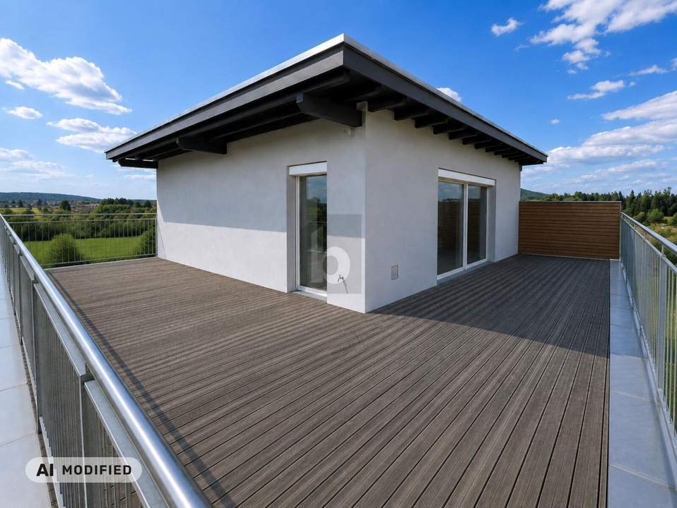 Preisreduktion! AUSSERGEWÖHNLICH GROSSE DACHTERRASSE ÜBER DREI SEITEN MIT TRAUMHAFTEM WEITBLICK