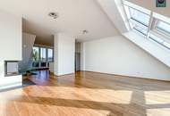 Provisionsfrei: Klimatisierte Dachgeschoss Maisonette mit 2 Terrassen und Kamin nahe Uno City!