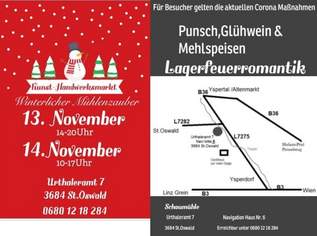 Winterlicher Mühlenzauber ( Kunstmarkt ) 13.+14.November, 0 €, Marktplatz-Sammlungen & Haushaltsauflösungen in 3684 St. Oswald