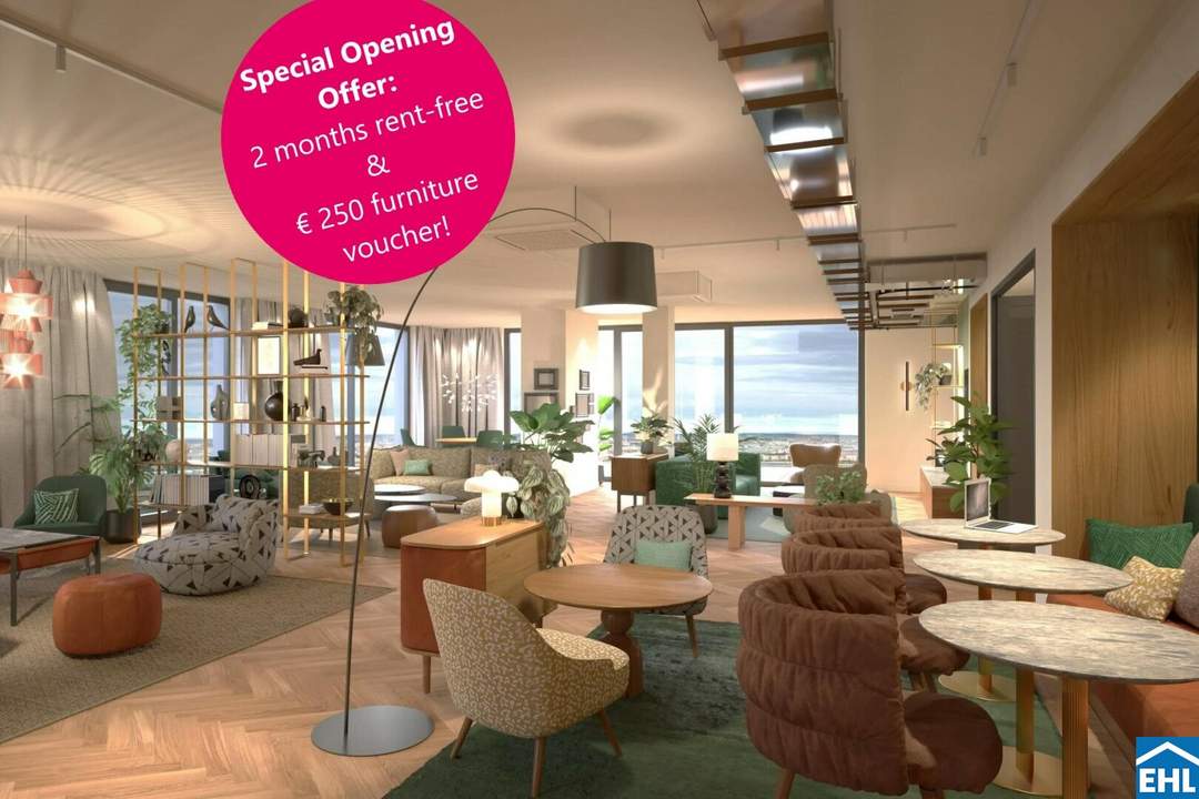 Special Opening Offer: 2 months rent-free & € 250 furniture voucher!