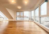 Bis Feb. 2028 befristet vermietete klimatisierte Dachgeschoss Maisonette mit 2 Terrassen und Kamin nahe Uno City!