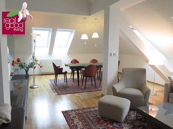 Gediegene, komplett möblierte 3-Zimmerwohnung mit einer ca. 60 m² großen Dachterrasse in schöner zentraler Lage des 4. Bezirks, unweit des 5. und des 1. Bezirks