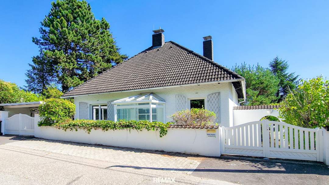 Grünruhelage in Mauerbach. Einfamilienhaus mit großem Garten und schöner Fernsicht