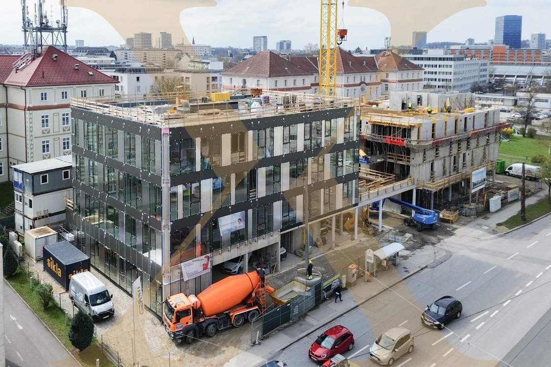 Einzigartige Neubau Geschäfts-/Gastrofläche im Neubauprojekt "Med Cube Linz Mitte" zu vermieten!