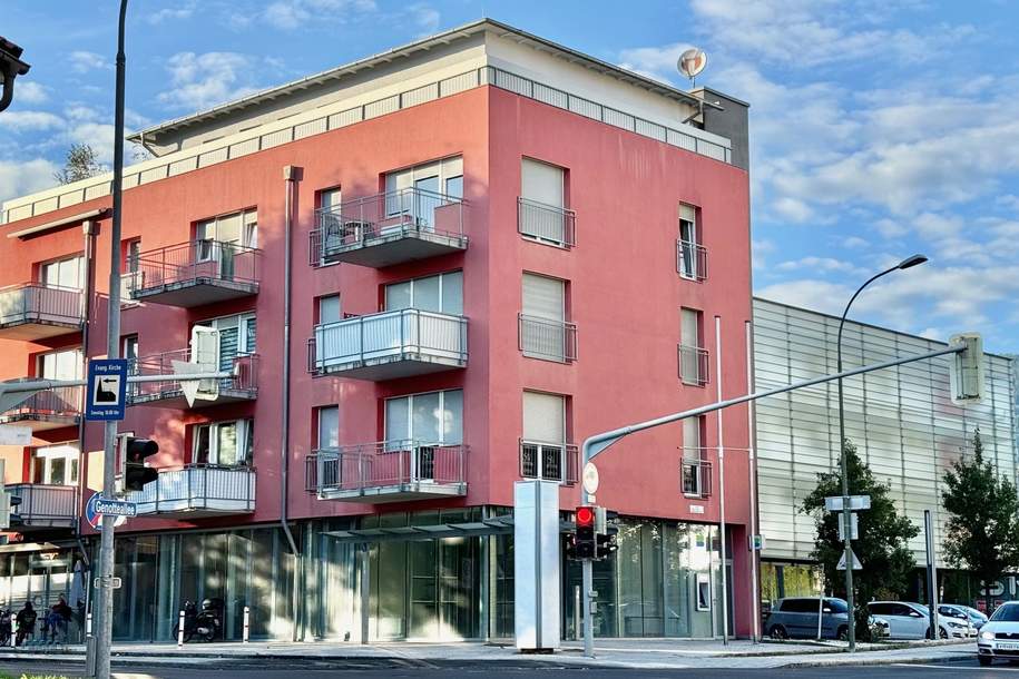 Villach - Lind: TOP Eck-Geschäftsfläche in frequentierter Lage mit Parkplätzen, Gewerbeobjekt-miete, 3.140,34,€, 9500 Villach(Stadt)