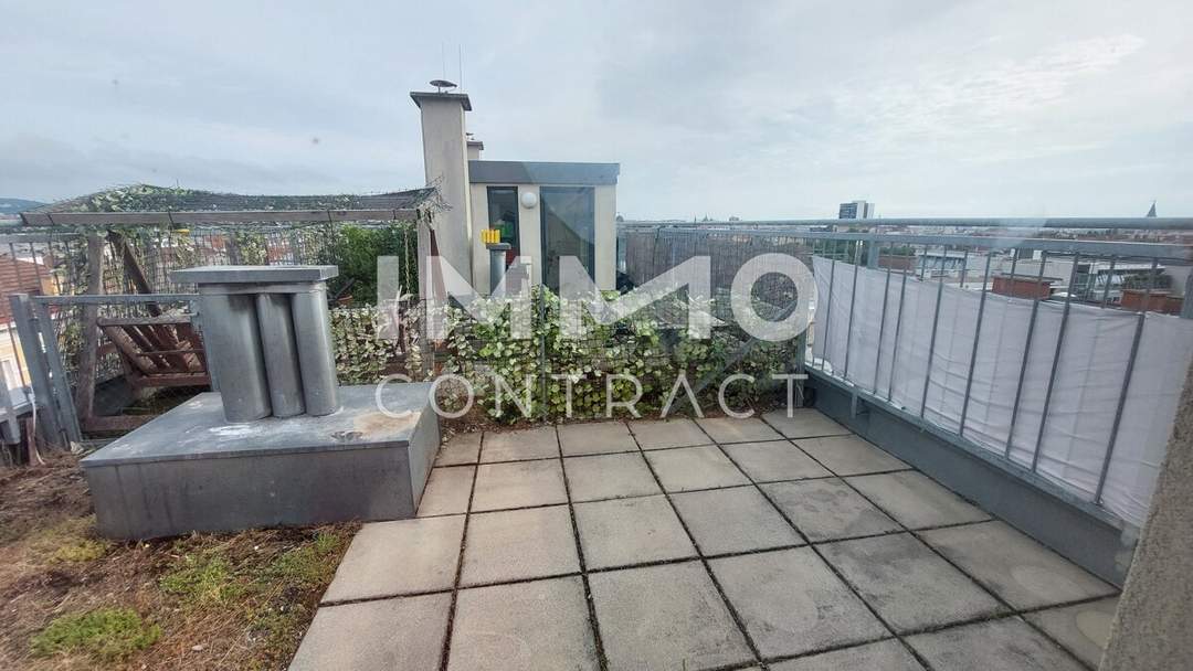 Aussichtsplattform mit Blick über Wien: Dachterrassen-Maisonette: Singrienergasse 13 - Top 13