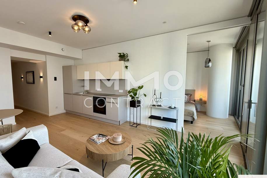 Voll möblierter Erstbezug mit Donau- und Cityblick, Gym, Spa, Pool, Lounges, uvm im Turm (NEW), Wohnung-miete, 1.749,61,€, 1220 Wien 22., Donaustadt
