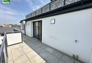 Wohnen im Grünen! Klimatisierte Wohnung mit Weitblick und großer Terrasse in Essling! Lobau und Kirschenallee ums Eck!