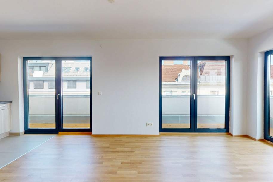Modernes Wohnen - Weitblick im Dachgeschoss mit Loggia nahe Millennium City, Wohnung-kauf, 334.000,€, 1200 Wien 22., Donaustadt