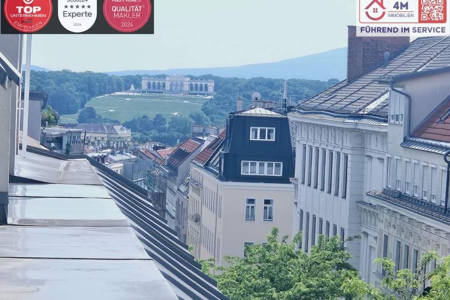 4-Zimmer DG Neubauwohnung mit Freiflächen und Weitblick auf die Gloriette in zentraler Lage/ U3 Nähe !, Wohnung-kauf, 459.000,€, 1150 Wien 15., Rudolfsheim-Fünfhaus