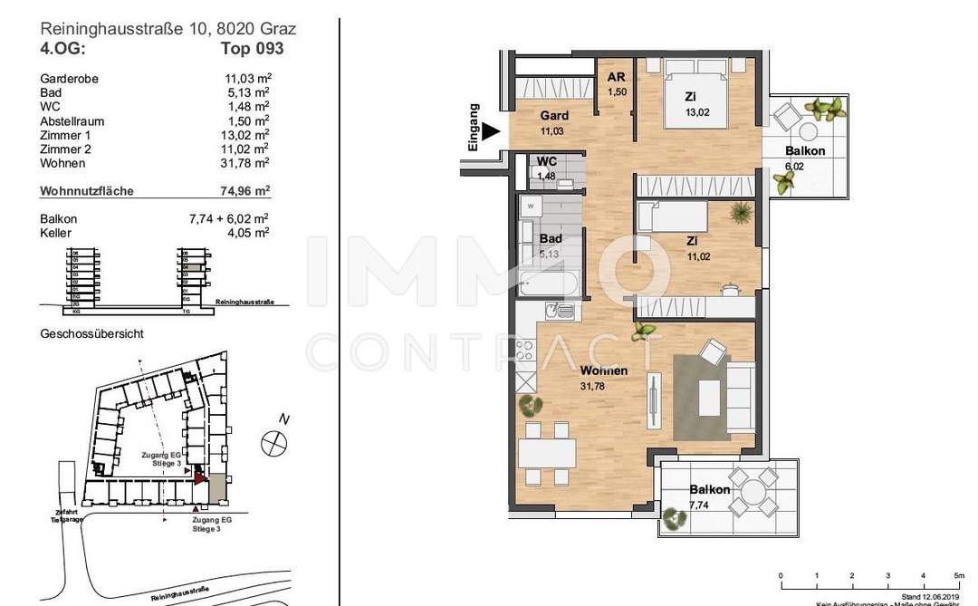 AKTION: 1. MONAT MIETFREI: SONNIGE 3-ZIMMERWOHNUNG MIT SÜDBALKON IM NEUEN STADTTEIL REININGHAUS