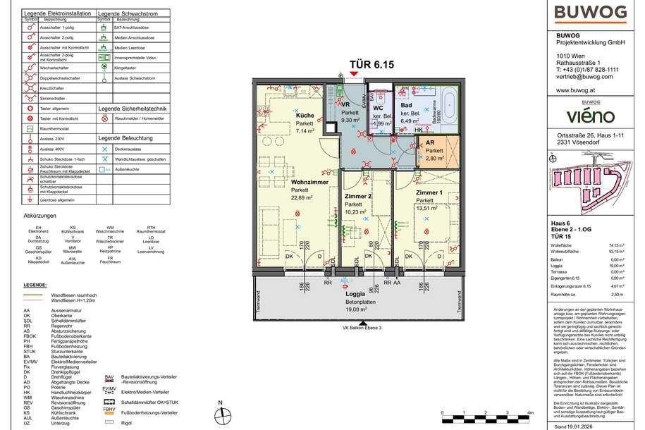 viéno - Großzügige 3-Zi-Wohnung mit LOGGIA Richtung Biotop ab 11/2026, provisionsfrei vom Bauträger, Wohnung-miete, 1.772,65,€, 2331 Mödling