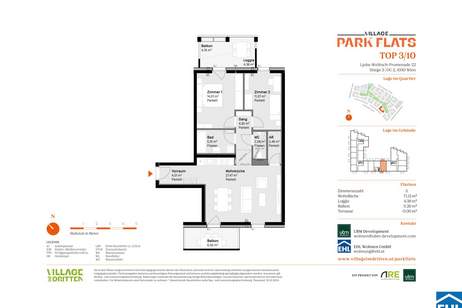 Parknähe und Urbanität – Ihr Anlageobjekt bei den PARK FLATS, Wohnung-kauf, 180.000,€, 1030 Wien 3., Landstraße