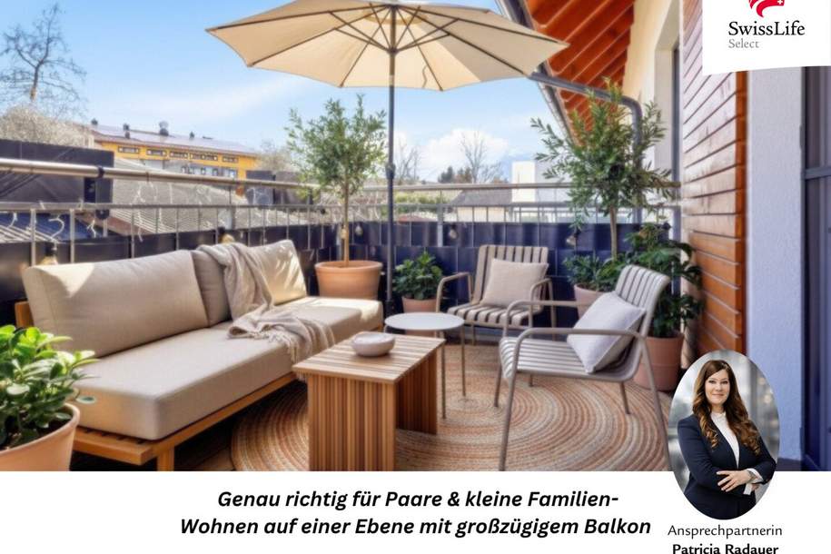 Wohnen ohne Kompromisse: Gut geplante 3-Zimmer-Wohnung mit Balkon inkl. TG-Stellplatz, Wohnung-kauf, 389.000,€, 5071 Salzburg-Umgebung