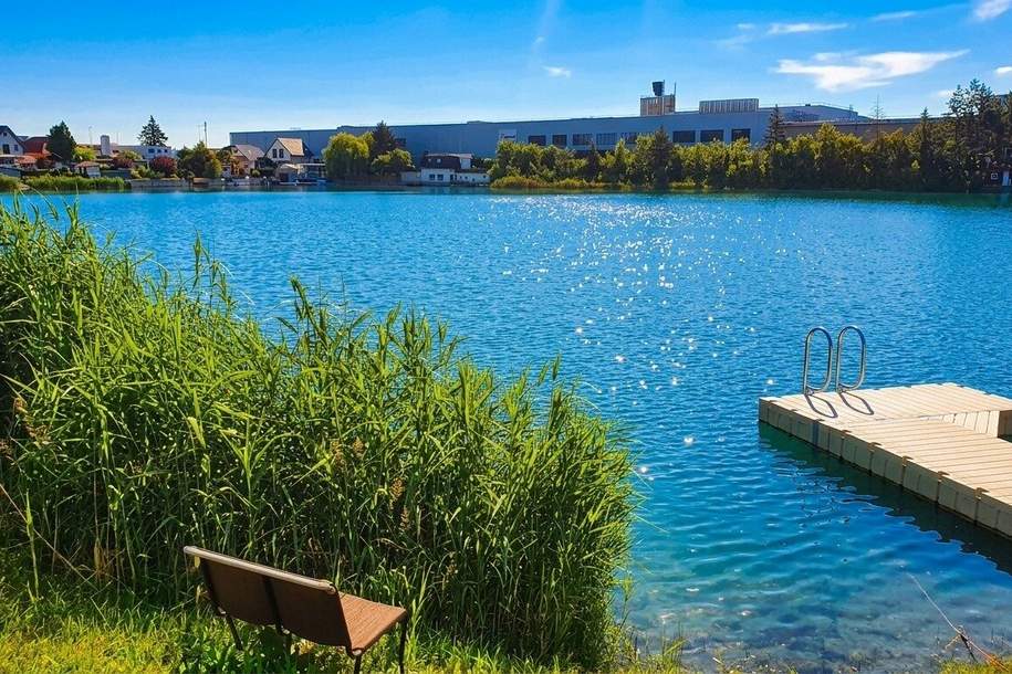 Zu heiß? Dann springen Sie einfach in Ihren eigenen See! Baugrundstück mit eigenem und direktem Seezugang nur 10 Minuten von Wien entfernt, Grund und Boden-kauf, 499.000,€, 2100 Korneuburg