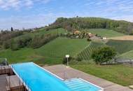 Südsteirische Weinstraße - Hochgraßnitzberg: Zweitwohnsitz! 1-Zimmer-Apartment mit Terrasse, Garten, Wellnessbereich, Fitnessraum &amp; Infinity-Pool!