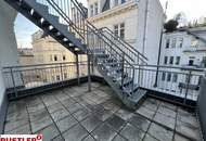 Hofruhelage und Dachterrasse in der Neubaugasse