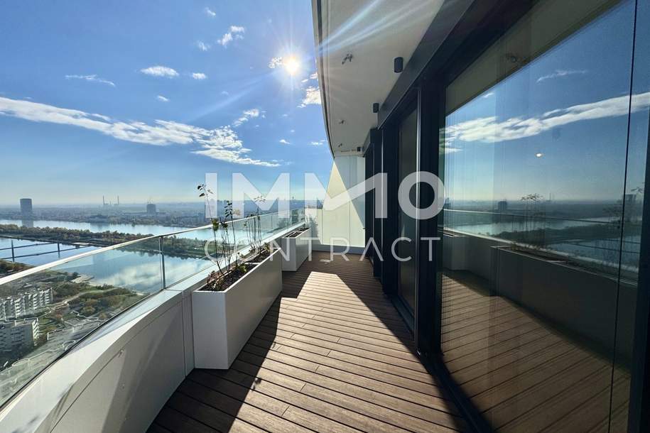 ERSTBEZUG: Attraktive Dreizimmer-Wohnung mit großzügiger Freifläche und Ausblick an der Neuen Donau!, Wohnung-kauf, 1.099.000,€, 1220 Wien 22., Donaustadt