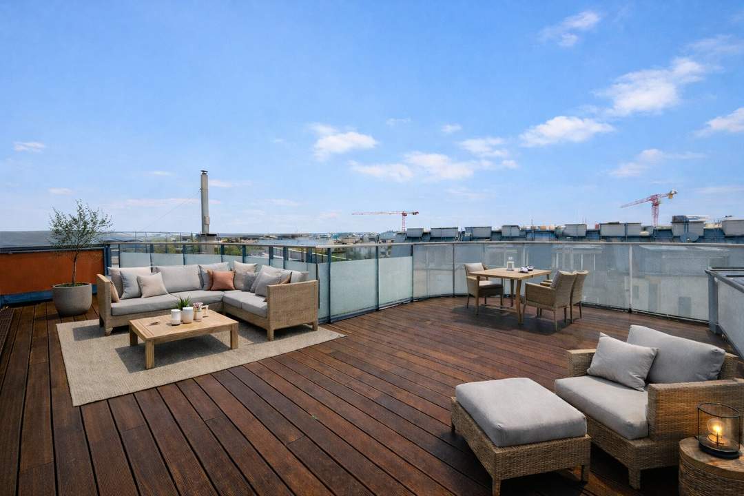 Penthouse-Maisonette mit 35 m² Terrasse auf Wohnebene &amp; Fernblick – Wohnen über den Dächern der Stadt