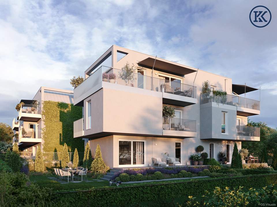 Modernes Wohnen im Grünen: Elegantes Garten-Apartment nahe der Alten Donau