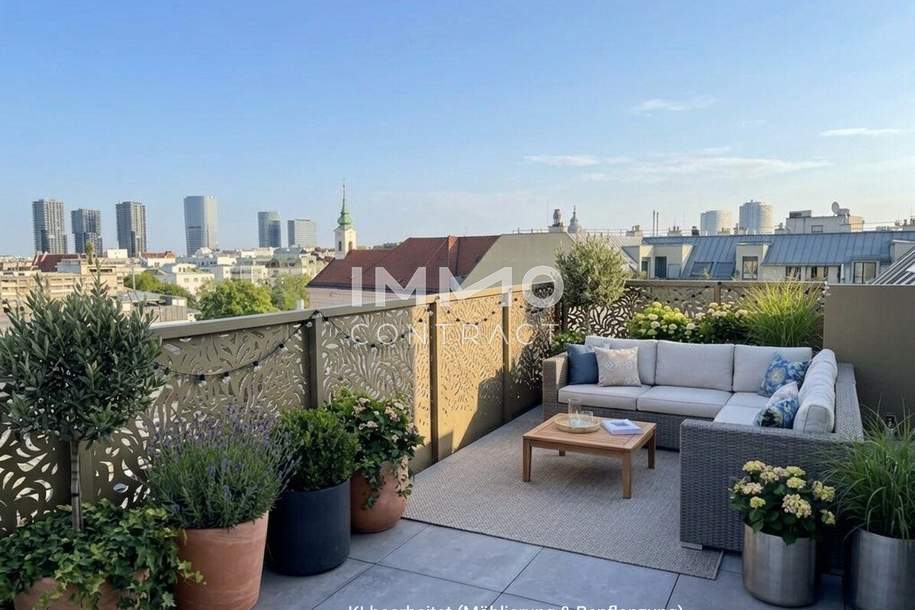 Provisionsfreier Neubau-Erstbezug – Exklusive Dachgeschoßwohnung mit außergewöhnlichen Terrassenflächen, Wohnung-kauf, 1.299.500,€, 1030 Wien 3., Landstraße