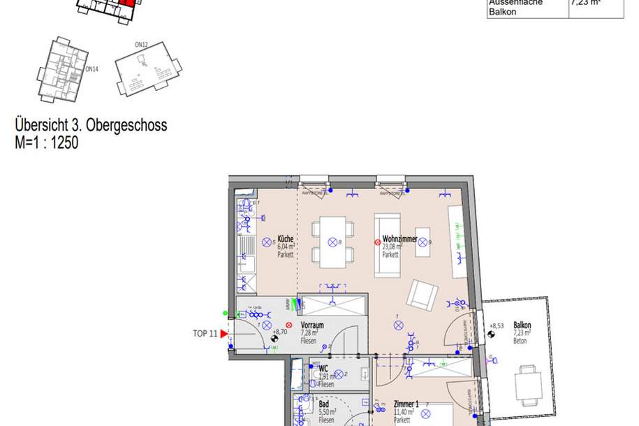 Ein Viertel Grün - Provisionsfreie 2-Zimmer-Wohnung mit großem Ost-Balkon, Wohnung-kauf, 263.300,€, 2700 Wiener Neustadt(Stadt)