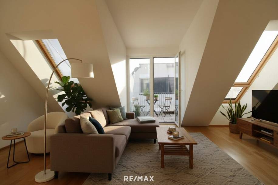 Ideales Vorsorgeprojekt in 1100, Rustenfeld | 2-Zimmer-Dachgeschosswohnung mit Terrasse, Wohnung-kauf, 430.800,€, 1100 Wien 10., Favoriten