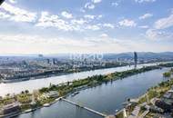 Sonnenuntergang im modernsten Turm Wiens: DANUBEFLATS 42. Etage