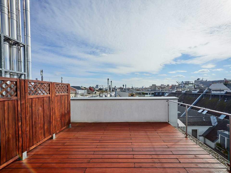 Urbanes Wohnen nahe Naschmarkt - 3 Zimmer Maisonette im DG - 2 Dachterrassen