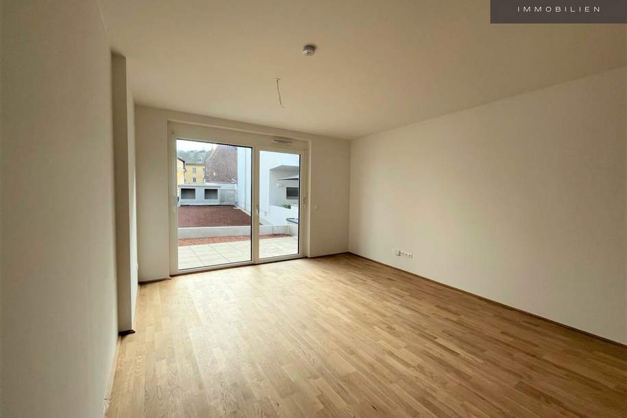 MIETBEGINN AB 01.05.2026 | TOLLE TERRASSENWOHNUNG IM KARMELITERHOF | NÄHE RATHAUS, Wohnung-miete, 912,17,€, 3100 Sankt Pölten(Stadt)