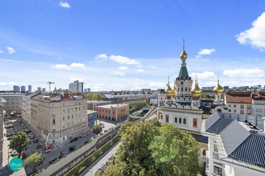 Wo Aussicht zuhause ist! Exklusive Dachgeschosswohnung auf 3 Ebenen mit 2 Terrassen und Garagenplatz im Botschaftsviertel., Wohnung-kauf, 1.290.000,€, 1030 Wien 3., Landstraße