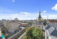 Wo Aussicht zuhause ist! Exklusive Dachgeschosswohnung auf 3 Ebenen mit 2 Terrassen und Garagenplatz im Botschaftsviertel.