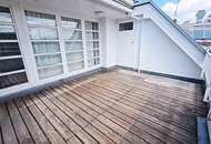 TOPLAGE, BÖRSE-NÄHE, klimatisierte 157 m2 Maisonette mit 18 m2 Terrasse, 4 Zimmer, Küche, Wintergarten, 2 Bäder, Zelinkagasse