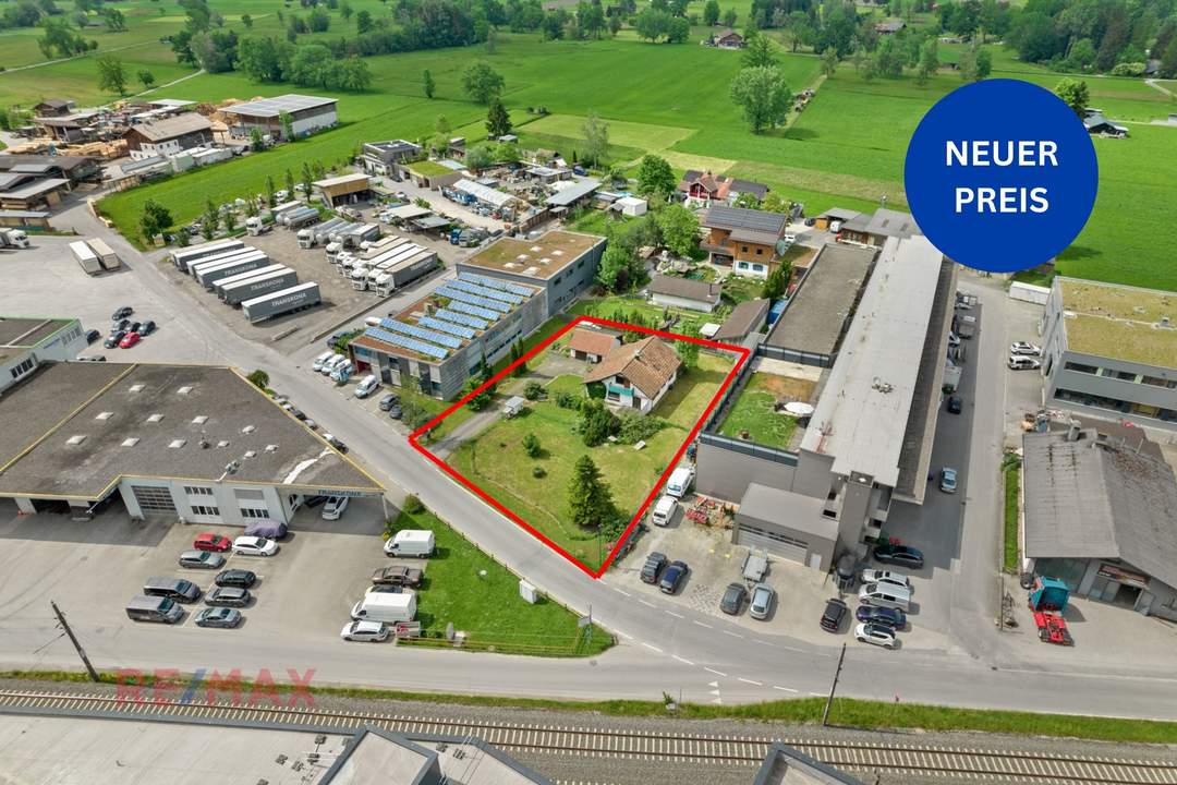 Grundstück im Industriegebiet von Dornbirn zu verkaufen, Widmung BB-II