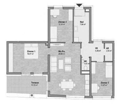Top 07 A - Leben in Geidorf - 89m² Wfl mit 11m² Terrasse SW - Provisionsfrei !!
