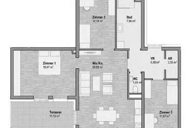 Top 07 A - Leben in Geidorf - 89m² Wfl mit 11m² Terrasse SW - Provisionsfrei !!, Wohnung-kauf, 492.000,€, 8010 Graz(Stadt)