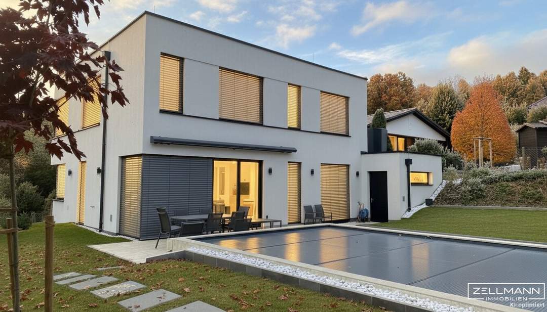 GABLITZ | modernes Einfamilienhaus mit tollem Ausblick über Gablitz | Pool | luxuriöse Ausstattung | Bj 2024 | ZELLMANN IMMOBILIEN