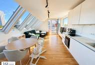 Lichtdurchflutete 3-Zimmer-Dachgeschoss-Maisonette mit großzügigen Terrassen & Panoramablick nahe Alte Donau