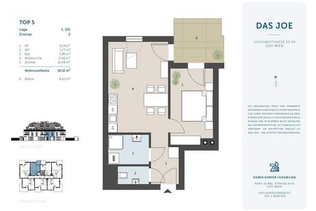 TOP Anleger Cityapartment mit Balkon | 2 Zimmer| Provisionsfrei, Wohnung-kauf, 222.678,€, 1210 Wien 21., Floridsdorf