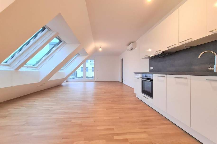 Klimatisierter DG-Wohntraum mit 47,78m² TERRASSENFLÄCHE (5 Terrassen)!, Wohnung-miete, 1.749,01,€, 1210 Wien 21., Floridsdorf
