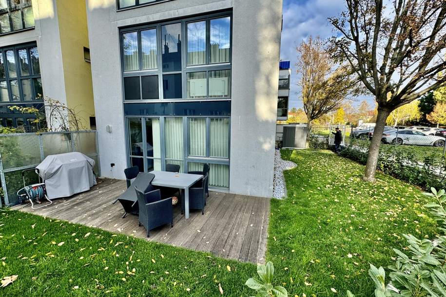 MODERNE GARTENMASIONETTE MIT 123 M2 WOHNFLÄCHE UND 93 M2 GARTEN PLUS GARAGE DIREKT BEIM MARCHFELDKANAL, Wohnung-kauf, 599.000,€, 1210 Wien 21., Floridsdorf