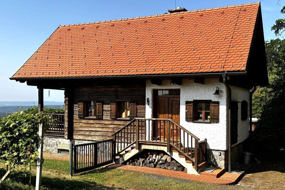 Ausgebautes Kellerstöckl mit Weingarten in absoluter ruhigen Aussichtslage und Fernblick, Haus-kauf, 548.000,€, 8345 Südoststeiermark