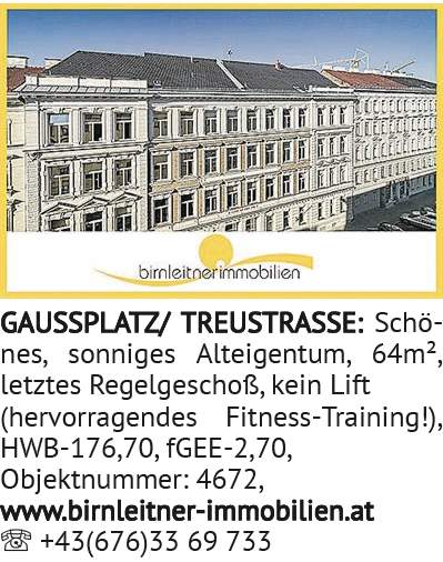 Schönes, sonniges Alteigentum, 64m², letztes Regelgeschoß, kein Lift (hervorragendes Fitness-Tr
