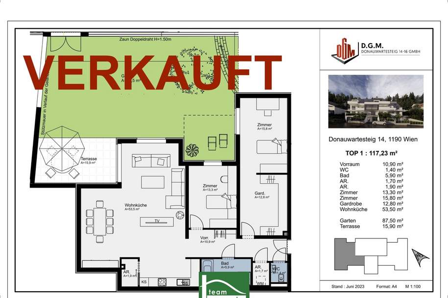 (VERKAUFT) Anleger aufgepasst (3,5% Mietgarantie). Gartenwohnung mit eigenem Eingang, Luxusneubau in Hanglage mit Bergsauna | amBergblick19. - WOHNTRAUM, Wohnung-kauf, 656.000,€, 1190 Wien 19., Döbling