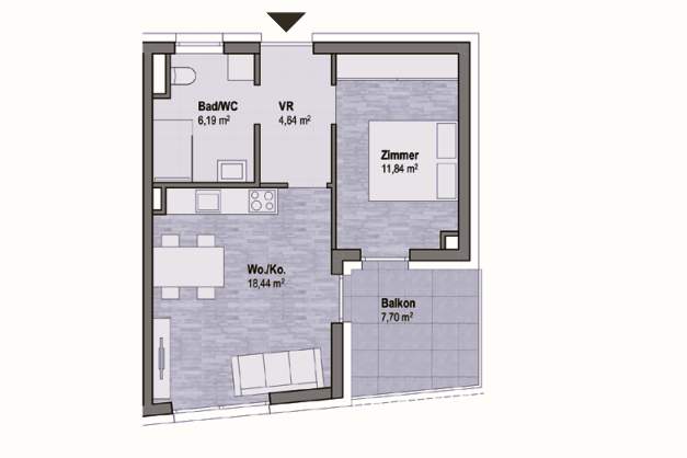 Graz Geidorf Neubauprojekt: Exklusive Anlegerwohnung (41m²) mit Balkon in bester Lage! Provisionsfrei, Wohnung-kauf, 228.366,€, 8010 Graz(Stadt)