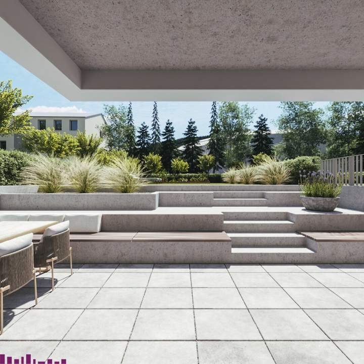 Abkühlen im hauseigenen Pool .... Ihre Traumwohnung mit Terrasse oder Garten und Fernblick Nähe Maurer Wald PROVISIONSFREI !!