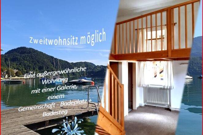 Eine außergewöhnliche Wohnung mit Galerie und Gemeinschaft-Badeplatz ist auch als Nebenwohnsitz-Zweitwohnsitz möglich., Wohnung-kauf, 229.000,€, 5340 Salzburg-Umgebung