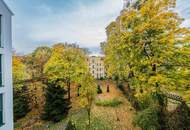 Helle Garçonnière mit Gartenblick beim Währinger Park