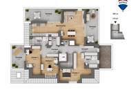 Luxuriöses 4-Zimmer-Penthouse mit drei Terrassen bei U1 Kagraner Platz